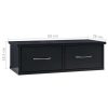 Wall-mounted Drawer Shelf 60x26x18.5 cm Engineered Wood – High Gloss Black