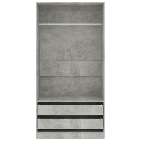 Wardrobe 100x50x200 cm Engineered Wood – Concrete Grey