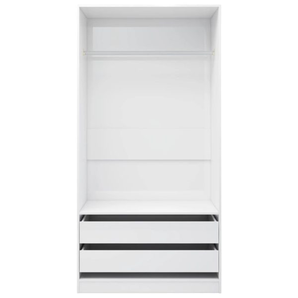 Wardrobe 100x50x200 cm Engineered Wood – High Gloss White