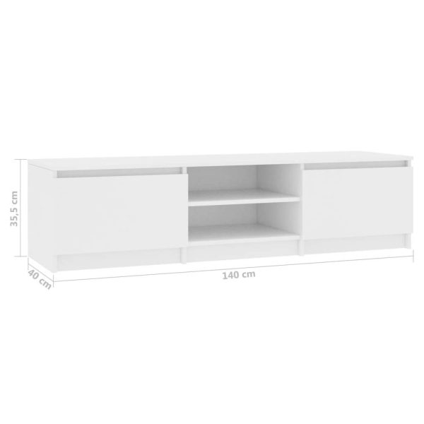 Elmo TV Cabinet 140x40x35.5 cm Engineered Wood – White