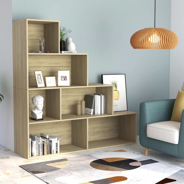 Book Cabinet/Room Divider 155x24x160 cm Engineered Wood – Sonoma oak