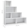 Book Cabinet/Room Divider 155x24x160 cm Engineered Wood – High Gloss White