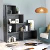 Book Cabinet/Room Divider 155x24x160 cm Engineered Wood – High Gloss Grey