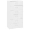 Sideboard with 6 Drawers 50x34x96 cm Engineered Wood – White
