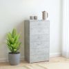 Sideboard with 6 Drawers 50x34x96 cm Engineered Wood – Concrete Grey