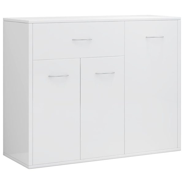 Sideboard 88x30x70 cm Engineered Wood – High Gloss White