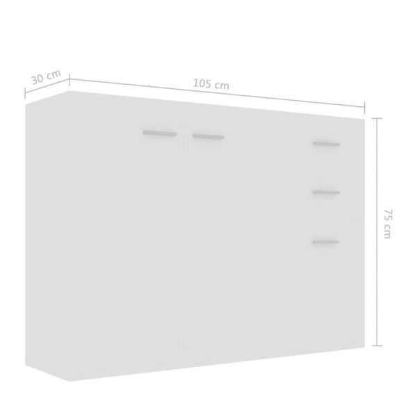 Sideboard 105x30x75 cm Engineered Wood – White
