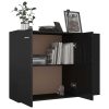 Sideboard 105x30x75 cm Engineered Wood – High Gloss Black