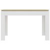 Dining Table 120x60x76 cm Engineered Wood – White and Sonoma Oak