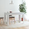 Dining Table 120x60x76 cm Engineered Wood – High Gloss White