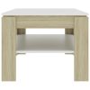 Coffee Table 110x60x47 cm Engineered Wood – White and Sonoma Oak