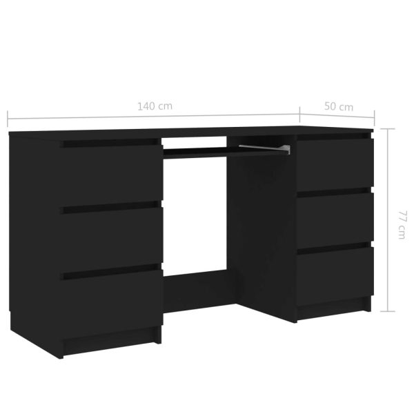 Writing Desk 140x50x77 cm Engineered Wood – Black
