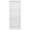 Bookshelf Engineered Wood – 40x24x108 cm, High Gloss White