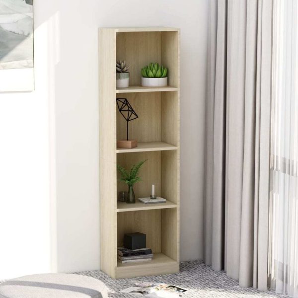 Bookshelf Engineered Wood – 40x24x142 cm, Sonoma oak
