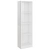 Bookshelf Engineered Wood – 40x24x142 cm, High Gloss White