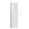 Bookshelf Engineered Wood – 40x24x142 cm, High Gloss White