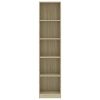 Bookshelf Engineered Wood – 40x24x175 cm, Sonoma oak