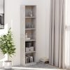 Bookshelf Engineered Wood – 40x24x175 cm, Concrete Grey
