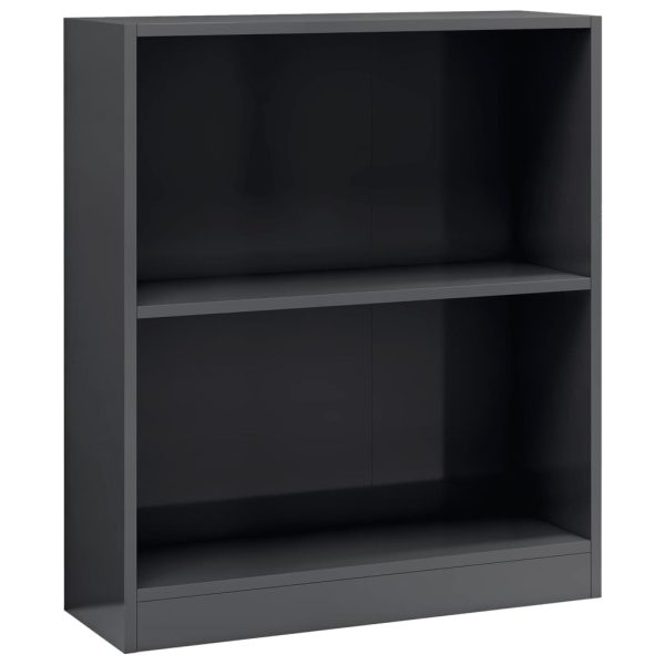 Bookshelf Engineered Wood – 60x24x74.5 cm, High Gloss Grey