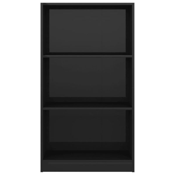 Bookshelf Engineered Wood – 60x24x109 cm, High Gloss Black