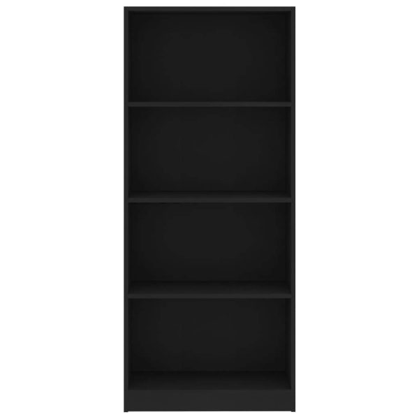 Bookshelf Engineered Wood – 60x24x142 cm, Black