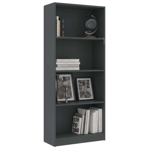 Bookshelf Engineered Wood – 60x24x142 cm, Grey