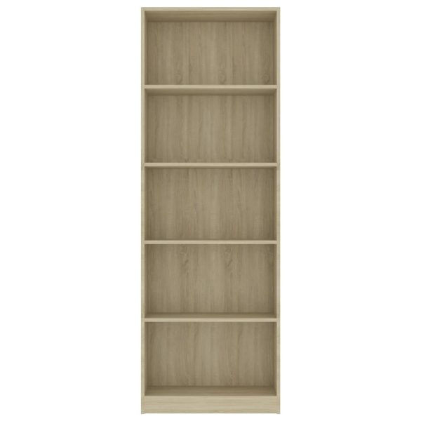 Bookshelf Engineered Wood – 60x24x175 cm, Sonoma oak