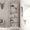 Bookshelf Engineered Wood – 60x24x175 cm, Concrete Grey