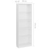 Bookshelf Engineered Wood – 60x24x175 cm, High Gloss White