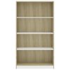Bookshelf Engineered Wood – 80x24x142 cm, White and Sonoma Oak