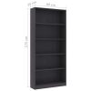 Bookshelf Engineered Wood – 80x24x175 cm, Grey