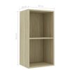 2-Tier Book Cabinet – 40x30x76.5 cm, Sonoma oak