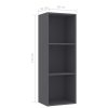 2-Tier Book Cabinet – 40x30x114 cm, Grey