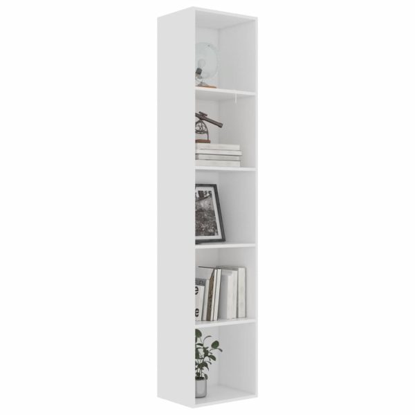 2-Tier Book Cabinet – 40x30x189 cm, White