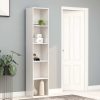 2-Tier Book Cabinet – 40x30x189 cm, High Gloss White