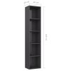 2-Tier Book Cabinet – 40x30x189 cm, High Gloss Grey