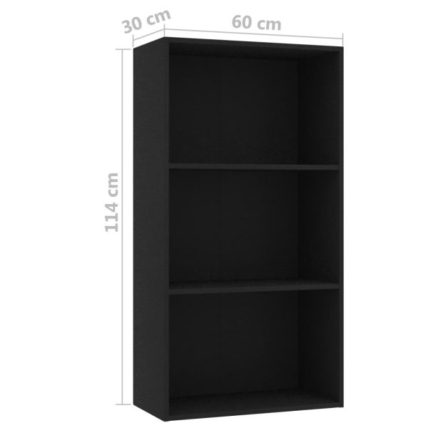 2-Tier Book Cabinet – 60x30x114 cm, Black