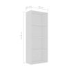 2-Tier Book Cabinet – 60x30x151.5 cm, White