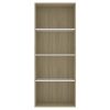 2-Tier Book Cabinet – 60x30x151.5 cm, White and Sonoma Oak