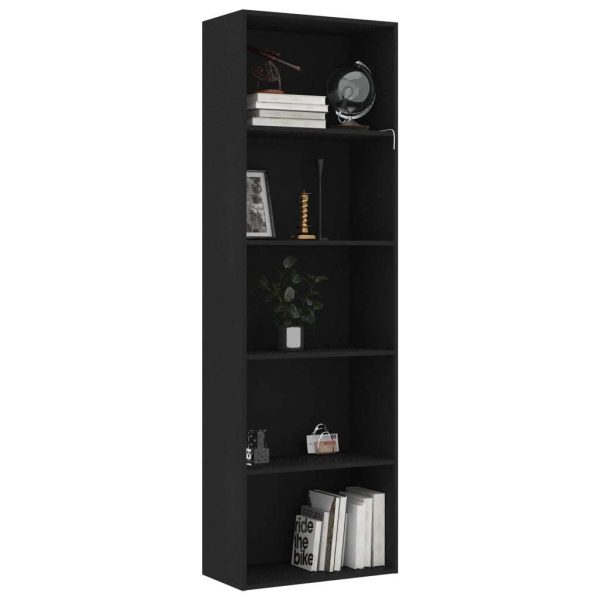 2-Tier Book Cabinet – 60x30x189 cm, Black