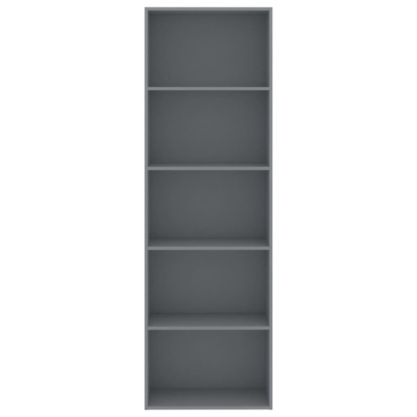 2-Tier Book Cabinet – 60x30x189 cm, Grey