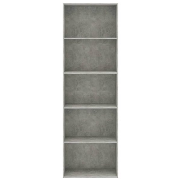 2-Tier Book Cabinet – 60x30x189 cm, Concrete Grey