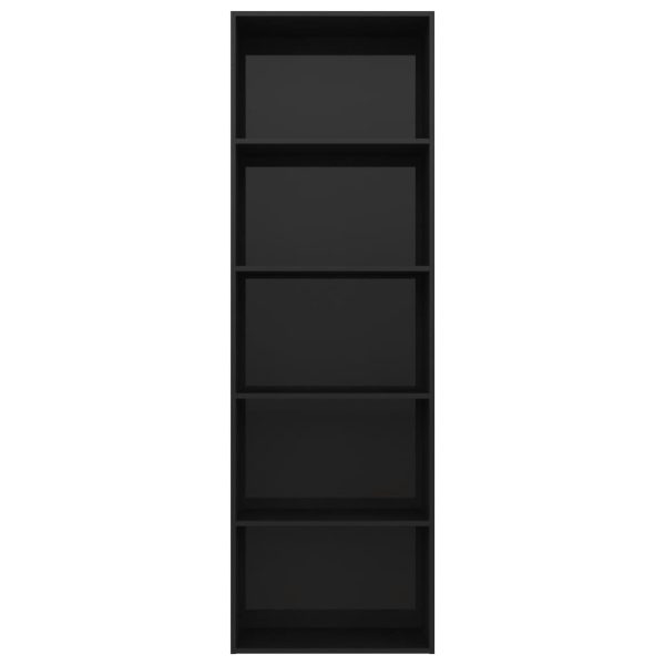 2-Tier Book Cabinet – 60x30x189 cm, High Gloss Black