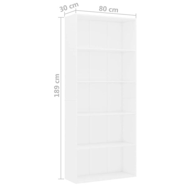 2-Tier Book Cabinet – 80x30x189 cm, White
