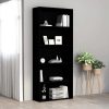 2-Tier Book Cabinet – 80x30x189 cm, Black
