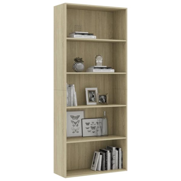 2-Tier Book Cabinet – 80x30x189 cm, Sonoma oak