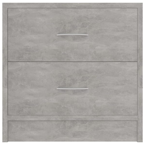 Depew Bedside Cabinet 40x30x40 cm Engineered Wood – Concrete Grey, 1