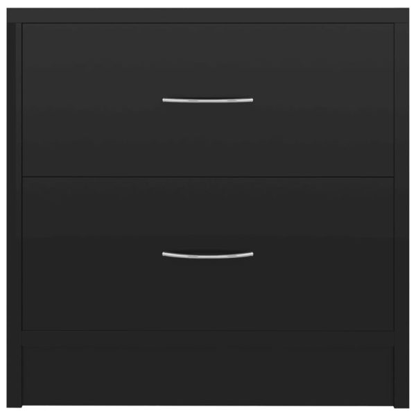 Depew Bedside Cabinet 40x30x40 cm Engineered Wood – High Gloss Black, 1