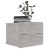 Costessey Bedside Cabinet 40x30x30 cm Engineered Wood – Concrete Grey, 1