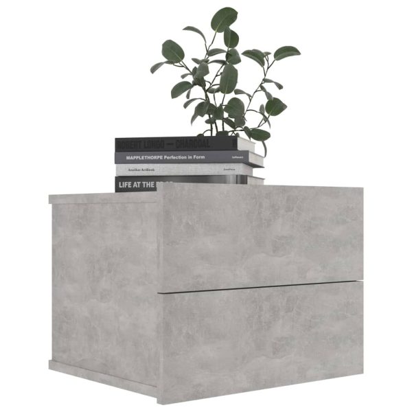 Costessey Bedside Cabinet 40x30x30 cm Engineered Wood – Concrete Grey, 2